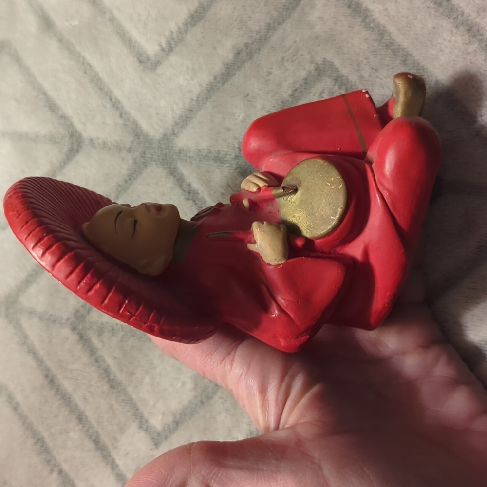 Dexter Mahnke 1950s Chalkware Figurines - Asian Couple Praying Hands, Red - Picture 11 of 12